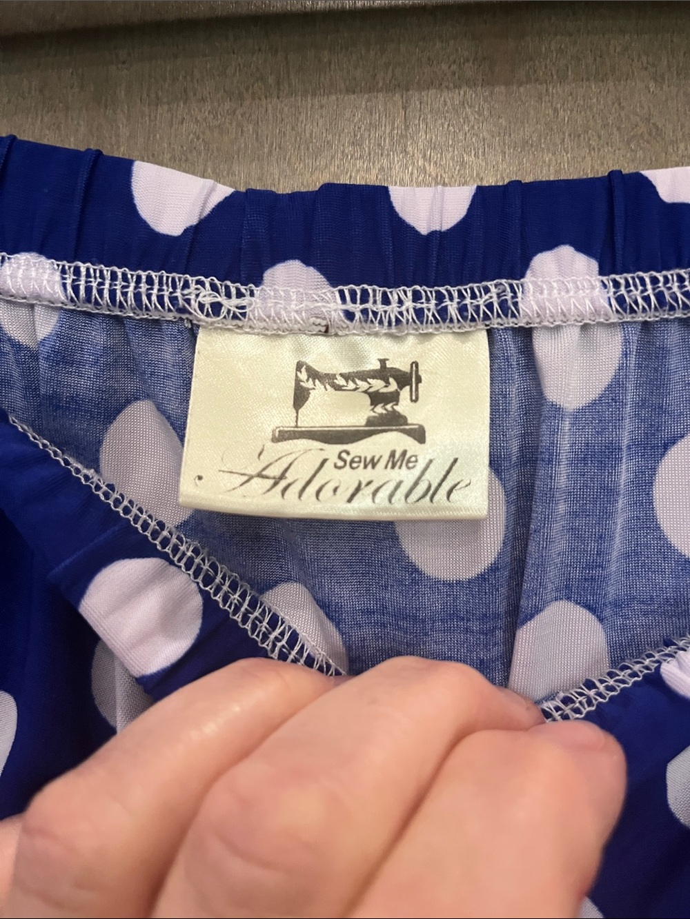 Classic Royal Blue Polka Dot Maxi Skirt - Picture 3 of 3